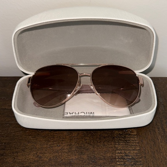 Michael Kors Pink Aviator Sunglasses - Picture 1 of 5